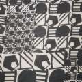 Шелк молочный в черные геометрические фигуры ш.140 оптом