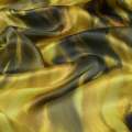 Шелк желтый с черной абстракцией ш.135 оптом