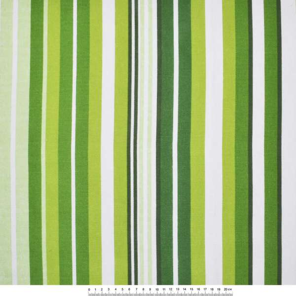 Деко коттон полоски бело-зеленые, зеленые темные, ш.150 оптом