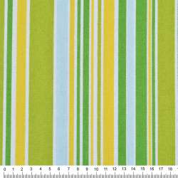 Деко коттон полоски салатово-желтые, зелено-голубые, ш.150