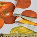 Деко коттон овощи оранжевые, белый, ш.150 оптом