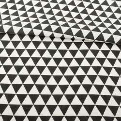 Деко лен треугольники черно-белые, ш.152