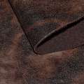 Замша искусственная на флисе коричневая темная оптом