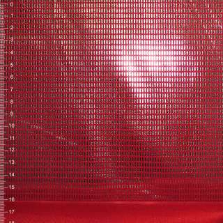 Замша искусственная красная с серебристыми палочками ш.150 оптом