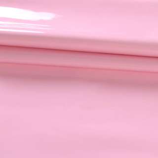 Кожа искусственная лаке не стрейч на флисе розовая ш.140 оптом