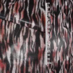 Шкіра штучна чорна в червоно-білі тигрові смужки ш.139