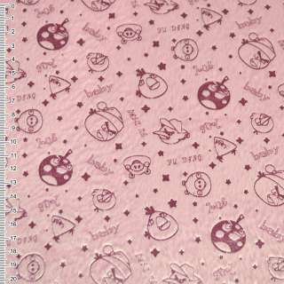 Мех искусственный коротковорсовый розовый "Baby" ш.160 оптом