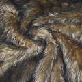 Мех искусственный бежевый с черным ш.145 оптом