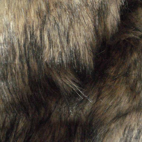 Мех искусственный длинноворсовый бежево-серый с черным, ш.150 оптом