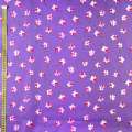 ПВХ тканина ріп-стоп 210T бузкова темна в рожева квітка ш.150 оптом