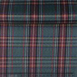 Ткань ПВХ зеленая в красно-желтую клетку, ш.150