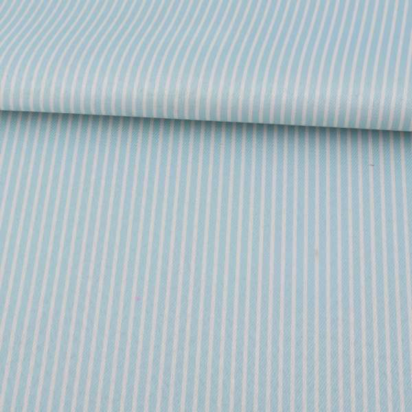 Ткань ПВХ голубая в белую полоску, ш.150 оптом