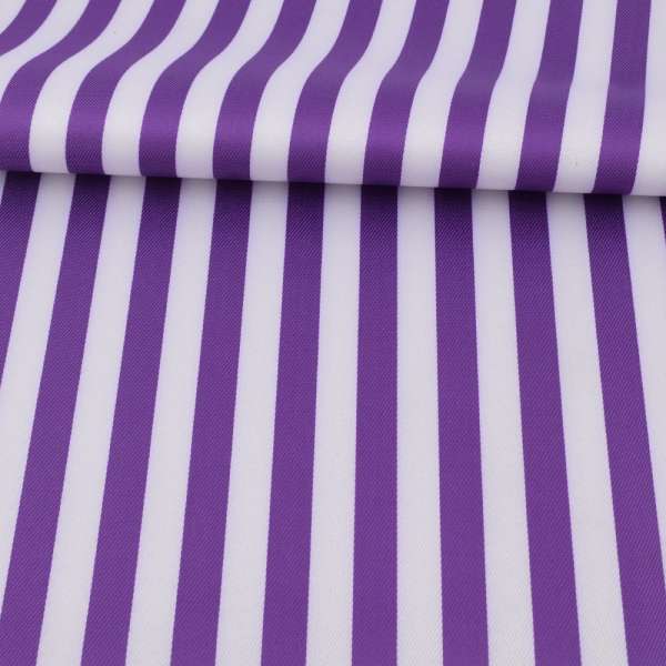 Ткань ПВХ бело-фиолетовая полоска, ш.150 оптом