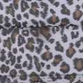 Ткань ПВХ серая, черно-бежевый принт леопард, ш.150 оптом