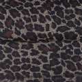Ткань ПВХ бежевая, черно-коричневый принт леопард, ш.150 оптом