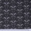 Ткань ПВХ черная, белые вензеля, ш.150 оптом
