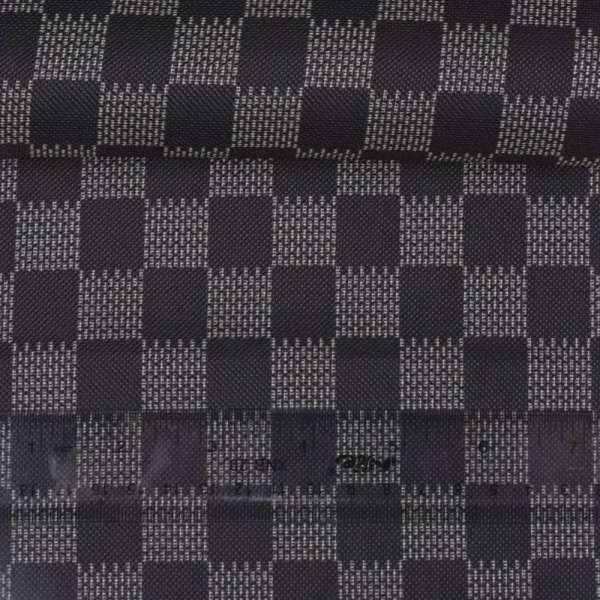 Ткань ПВХ черная клетка шахматка штрихи, ш.150 оптом