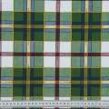 Бязь набивная в зеленую клетку, зеленая кайма, ш.220 оптом