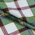 Бязь набивная в зеленую клетку, зеленая кайма, ш.220 оптом