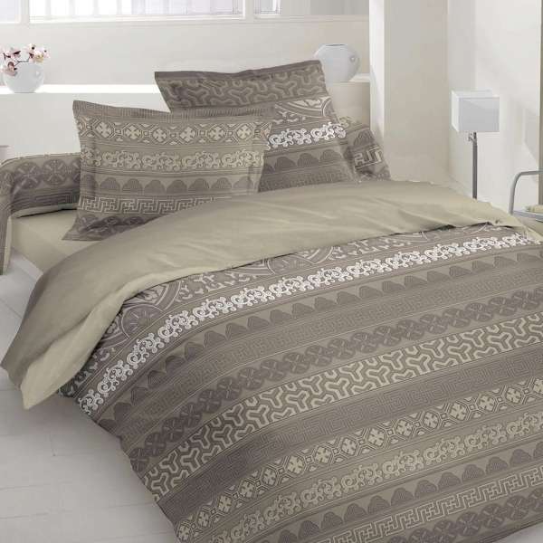 Бязь набивная бежевая, бежевый орнамент, ш.220 оптом