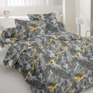 Бязь набивная серая, серый желтый абстрактный рисунок ш.220 оптом