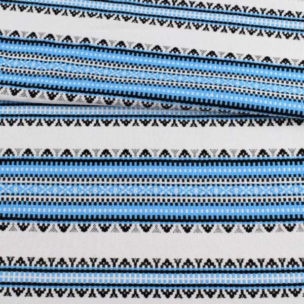 Тканина з українським орнаментом Панночка блакитна, ш.150 оптом