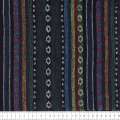 Ткань этно зелено-синие, салатовые полосы с орнаментом ш.150 оптом
