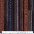 Ткань этно терракотово-синие, коричнево-малиновые полоски с орнаментом ш.146 оптом