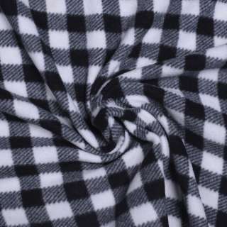 Флис клетка черно-белая (уценка) ш.100 оптом