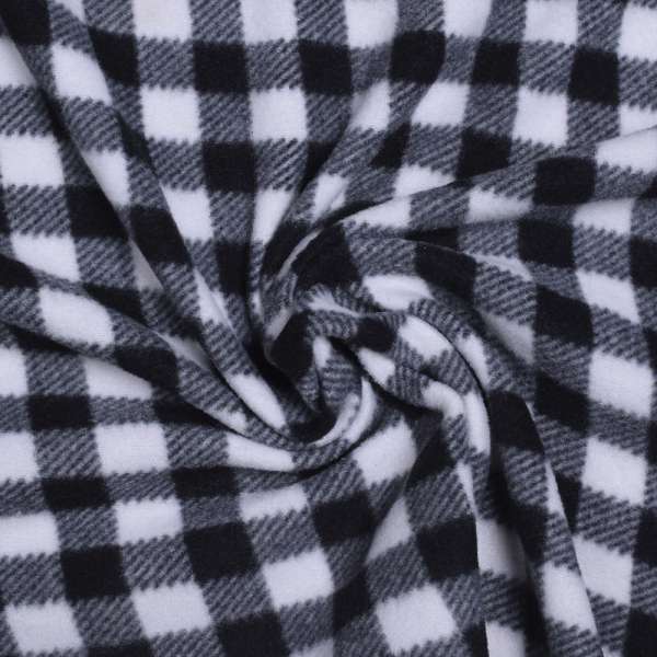 Флис клетка черно-белая (уценка) ш.100 оптом