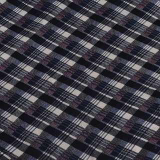 Трикотаж в косую клетку красно-синюю на молочном фоне (уценка) ш.170 оптом