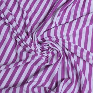 Трикотаж с вискозой в полоски 9мм белые и сиреневые (уценка) ш.177 оптом