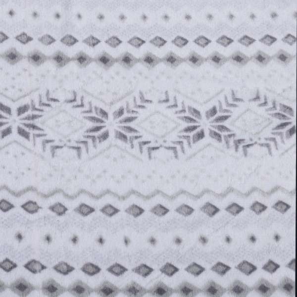 Мех искусственный молочный в серый орнамент (уценка, дефекты) ш.170 оптом