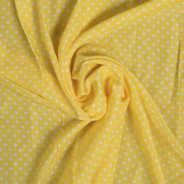 Купра диллон желтая в средний белый горох (уценка) ш.145 оптом