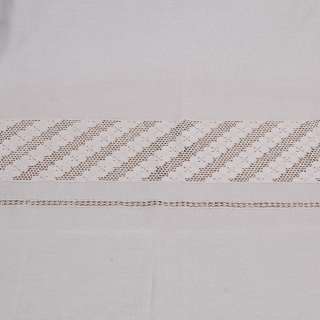 Ткань портьерная бежевая светлая с вышивкой мережка (уценка), ш.320 оптом