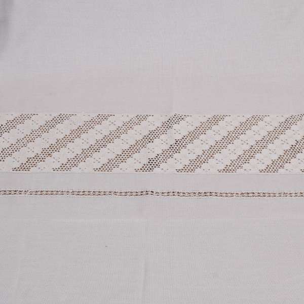 Ткань портьерная бежевая светлая с вышивкой мережка (уценка), ш.320 оптом