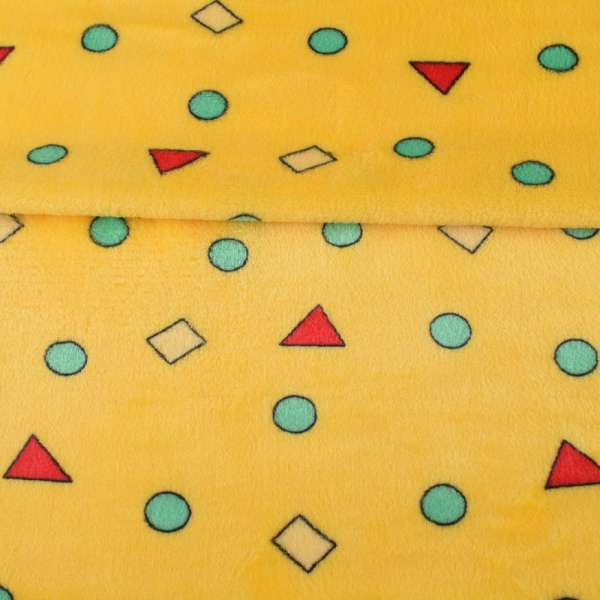 Велсофт двосторонній трикутники, кола кольорові, жовтий, ш.180 оптом