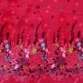 Велсофт двухсторонний купон цветы, красный, ш.190 оптом