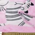 Велсофт двухсторонний кошки белые, розовый, ш.230 оптом