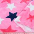 Велсофт двосторонній зірки сині, білі, малинові, рожевий яскравий, ш.180 оптом