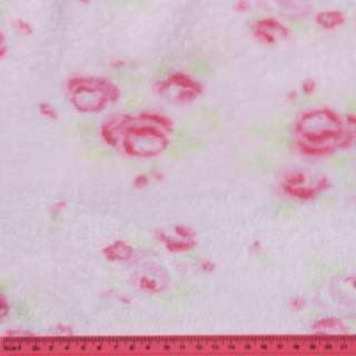Велсофт двосторонній рожевий світлий, малинові троянди, ш.185 оптом