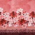 Велсофт двухсторонний кайма цветы, 2ст.купон, розовый, ш.188 оптом