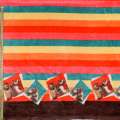 Велсофт двухсторонний разноцветные полоски, кайма Медведи-соседи, 2ст.купон, ш.185 оптом