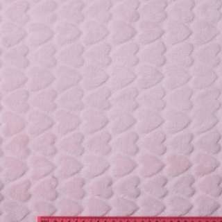 Велсофт двухсторонний тисненый сердечки розовый светлый, ш.165 оптом