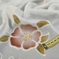 Вуаль тюль шифон вышивка ришелье цветы акварельные, молочная, ш.275 оптом