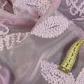Крісталлон тюль з нашитою ниткою крученою березка, рожевий, ш.280 оптом