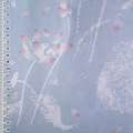 Льон гардинний квіти лотоса біло-рожеві, блакитний, ш.260 оптом