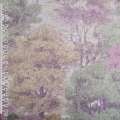 Лен гардинный лес сиренево-желто-зеленый, ш.270 оптом