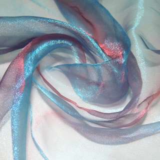 Мусс органза гардинная сине-розовая, ш.280 оптом