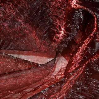 Органза жата тюль хамелеон червона темна з чорним відливом, ш.265 оптом